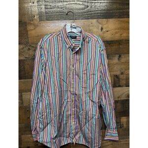 Paul Shark Yachting Men Multicolored Button Down Long Sleeve Made in Italy Sz 42